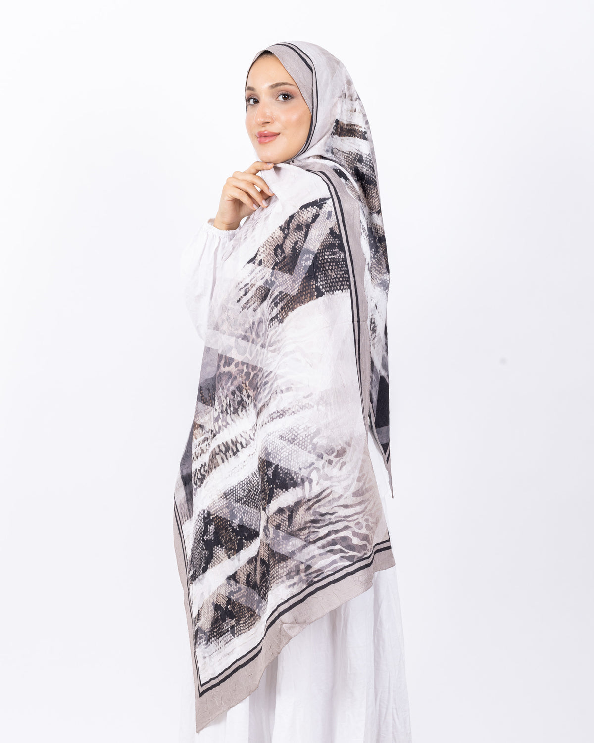 Mikro Bambu Kraş Şal D030 Vizon