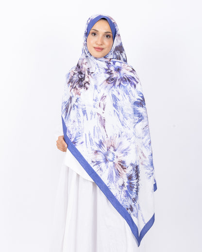 Mikro Bambu Kraş Şal D027 İndigo Mavi