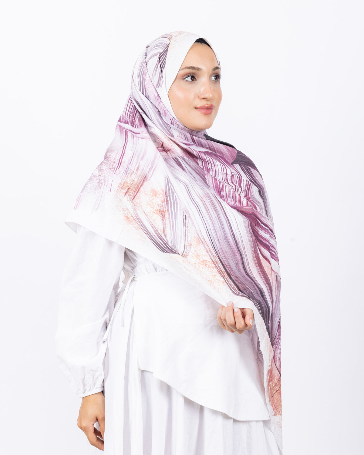 Mikro Bambu Kraş Şal D035 Mürdüm