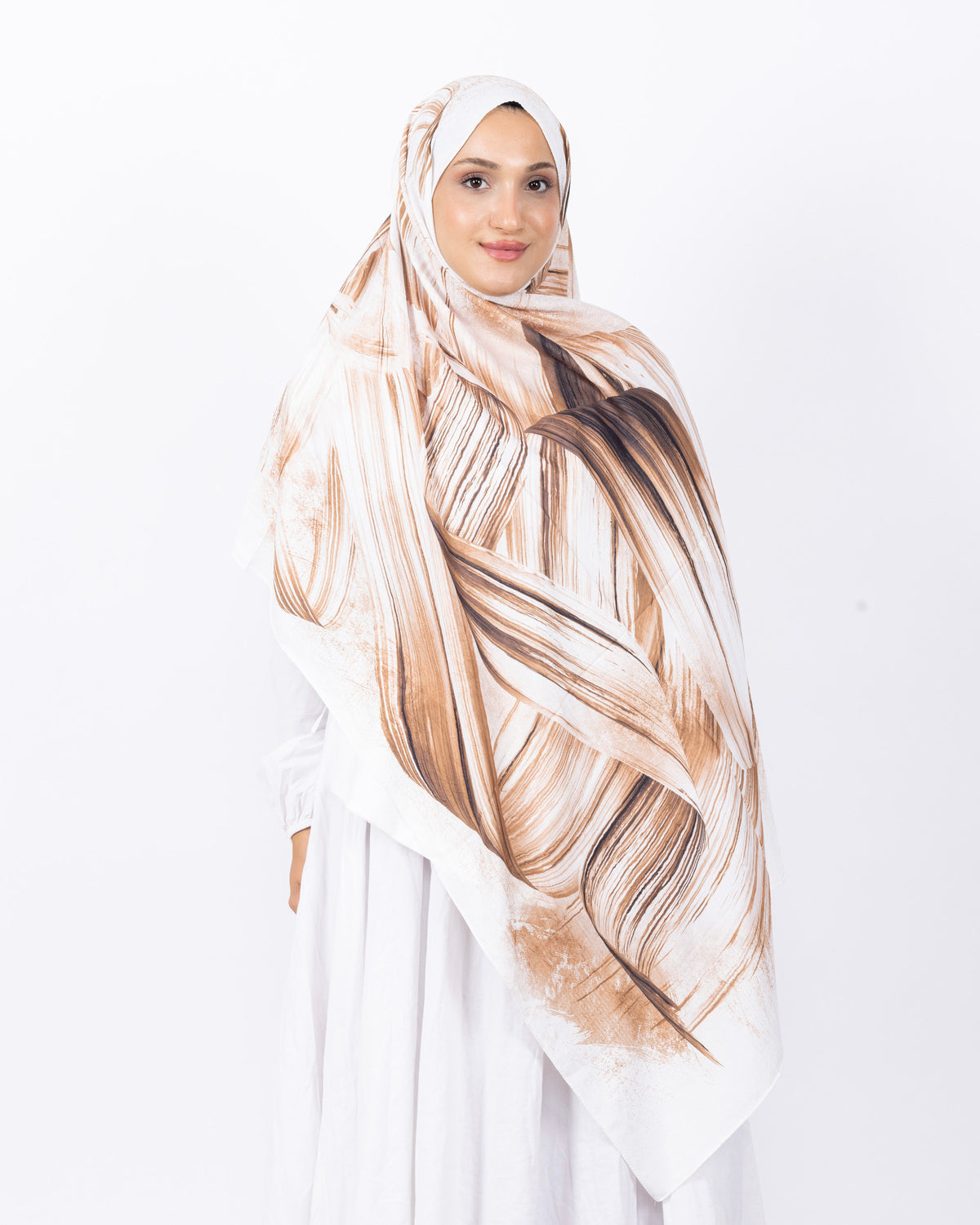 Mikro Bambu Kraş Şal D035 Sütlü Kahve