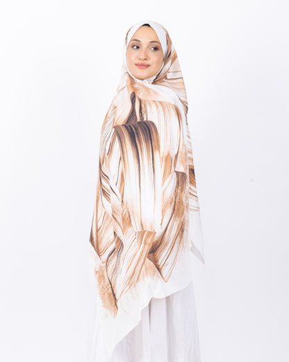 Mikro Bambu Kraş Şal D035 Sütlü Kahve