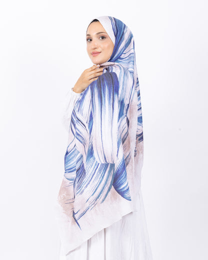 Mikro Bambu Kraş Şal D035 Lacivert-Bej