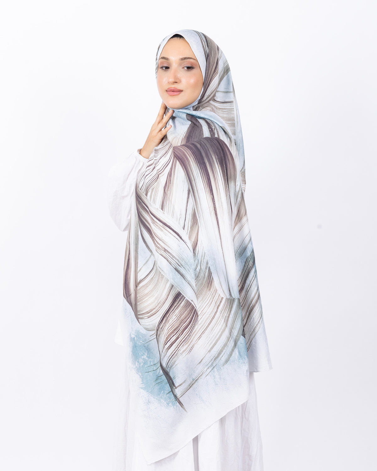 Mikro Bambu Kraş Şal D035 Mint Yeşili Kahve