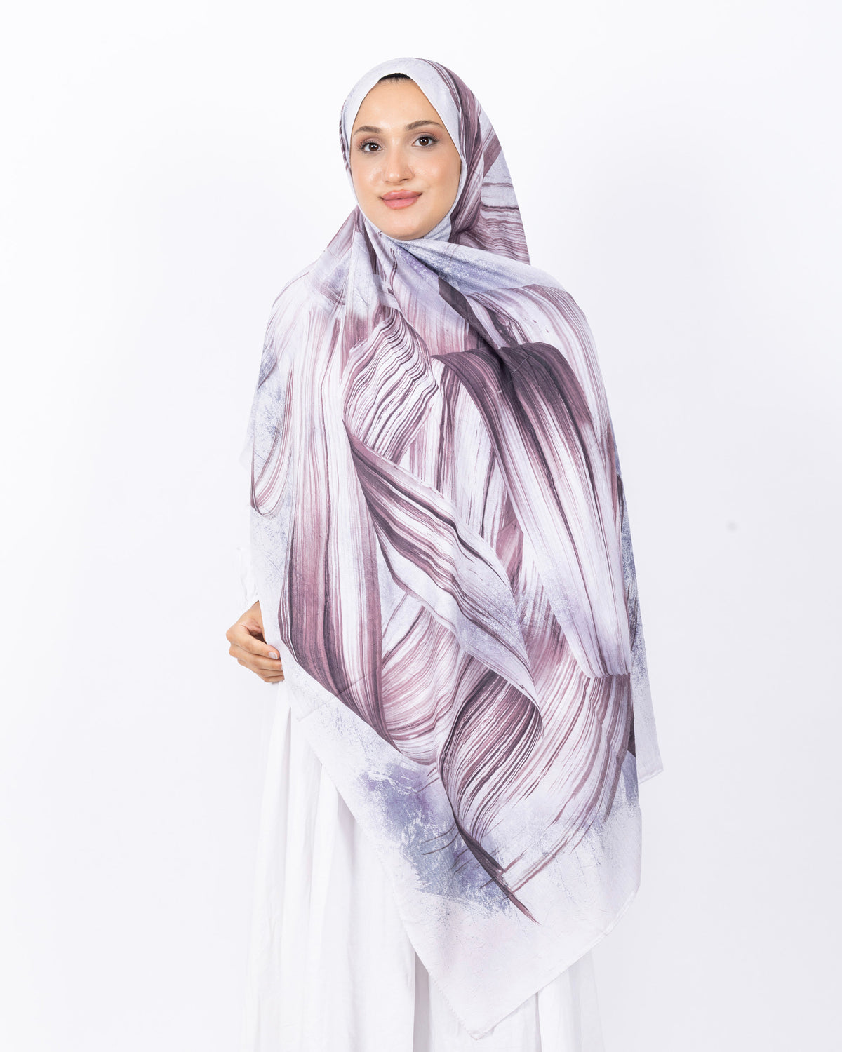 Mikro Bambu Kraş Şal D035 Mürdüm-Lila