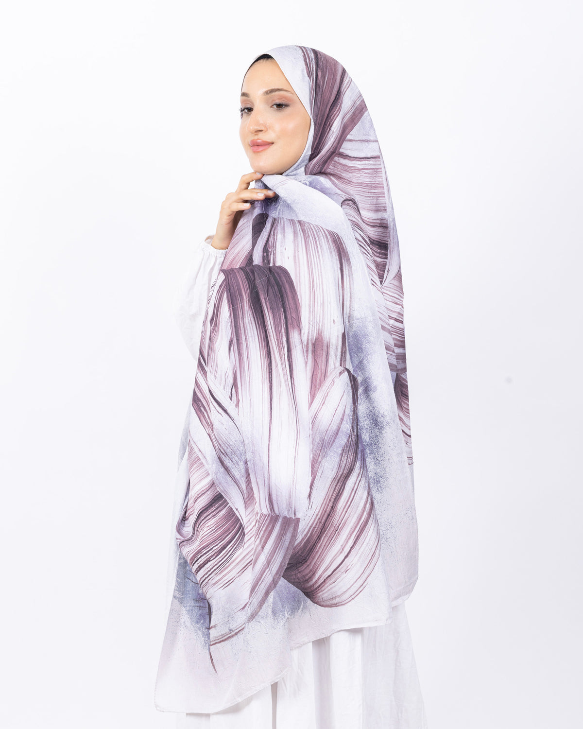 Mikro Bambu Kraş Şal D035 Mürdüm-Lila