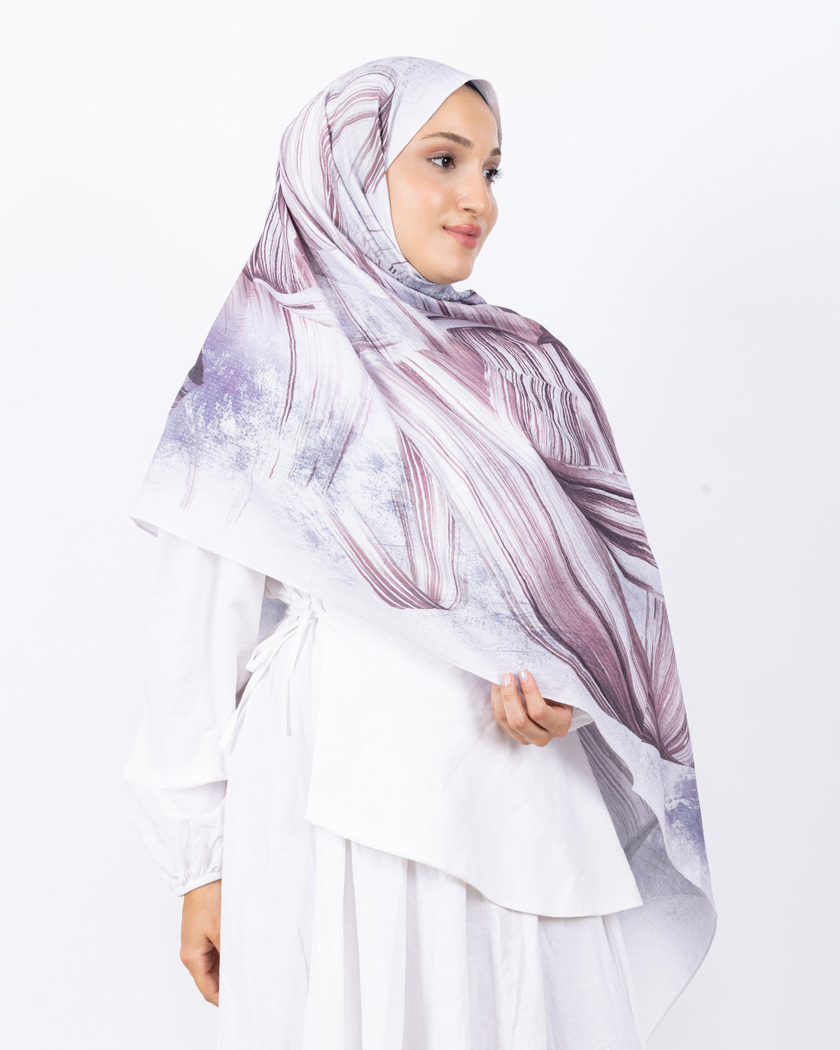 Mikro Bambu Kraş Şal D035 Mürdüm-Lila