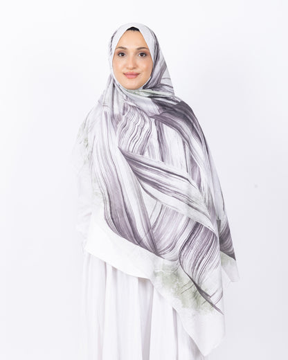 Mikro Bambu Kraş Şal D035 Kahve Yeşil