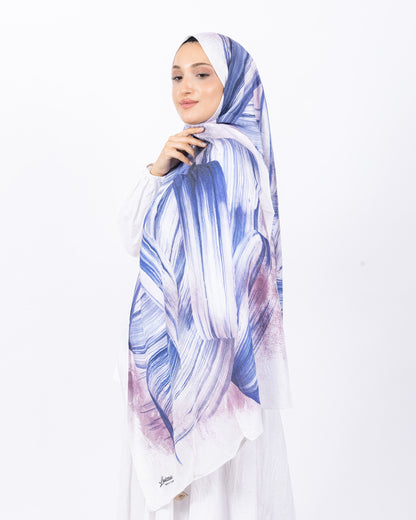 Mikro Bambu Kraş Şal D035 Mavi