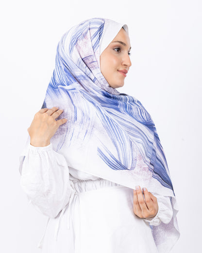 Mikro Bambu Kraş Şal D035 Mavi