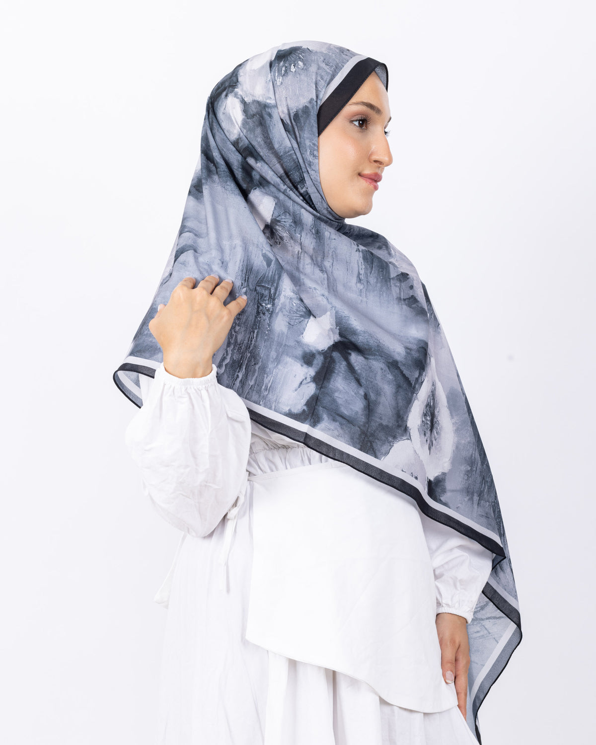 Fransız İpeği D018 Siyah-Gri