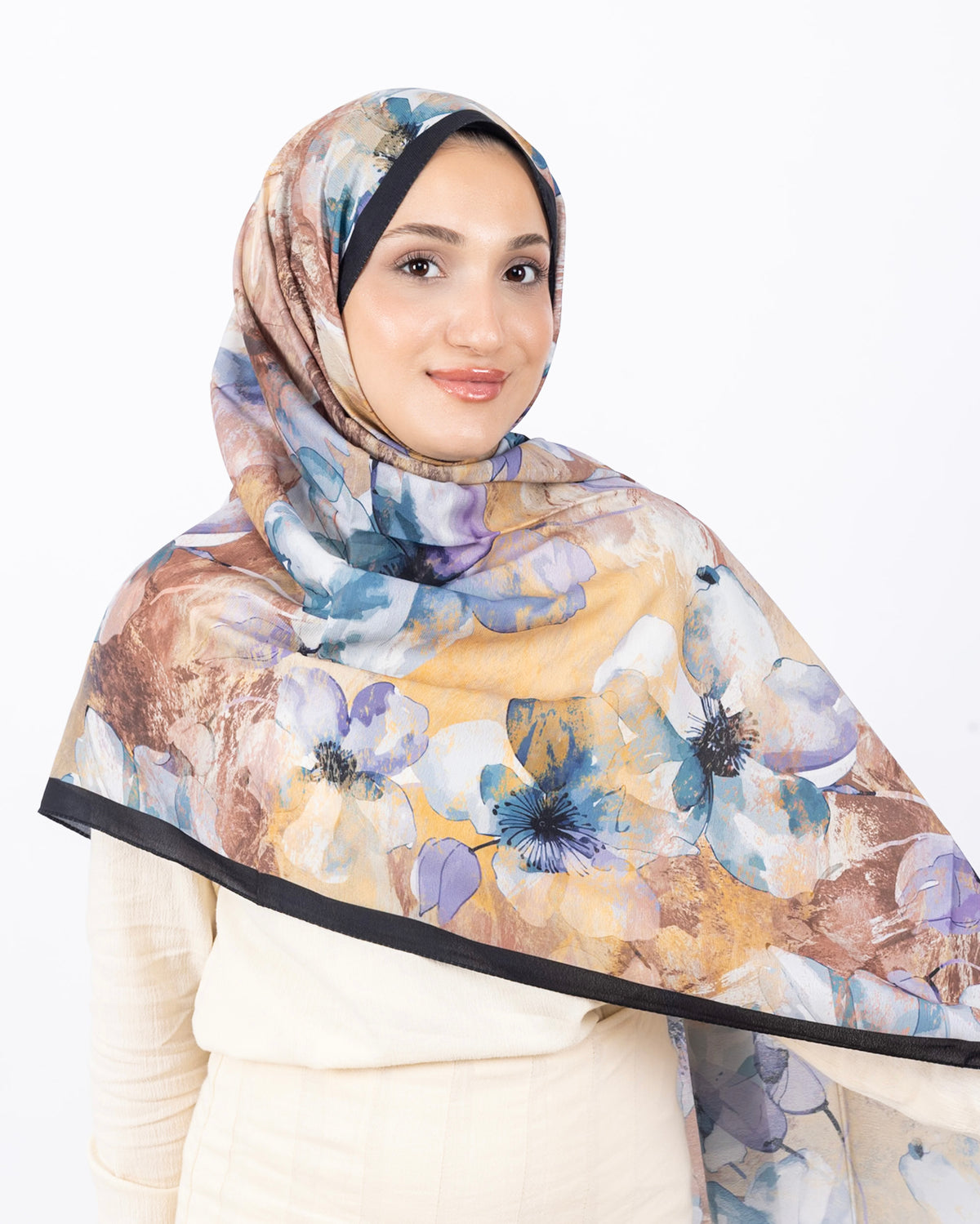 Mikro Soft Şal D015 Siyah-Bej