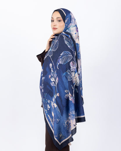 Mikro Bambu Kraş Şal D025 Lacivert