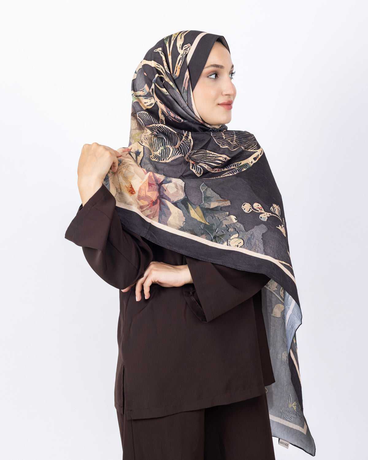 Mikro Bambu Kraş Şal D025 Koyu Haki Yeşili