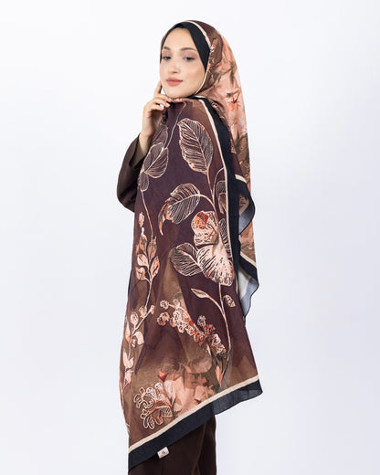 Mikro Bambu Kraş Şal D025 Siyah-Kahve