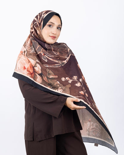 Mikro Bambu Kraş Şal D025 Siyah-Kahve