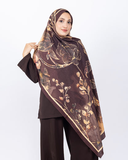 Mikro Bambu Kraş Şal D025 Kahverengi