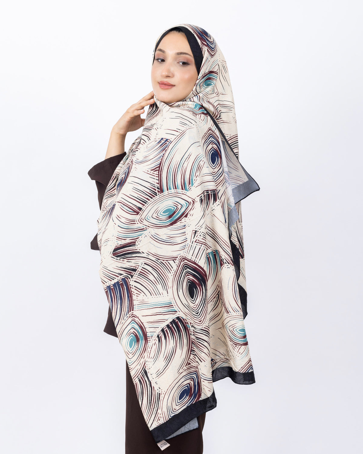 Mikro Bambu Kraş Şal D022 Siyah-Bej