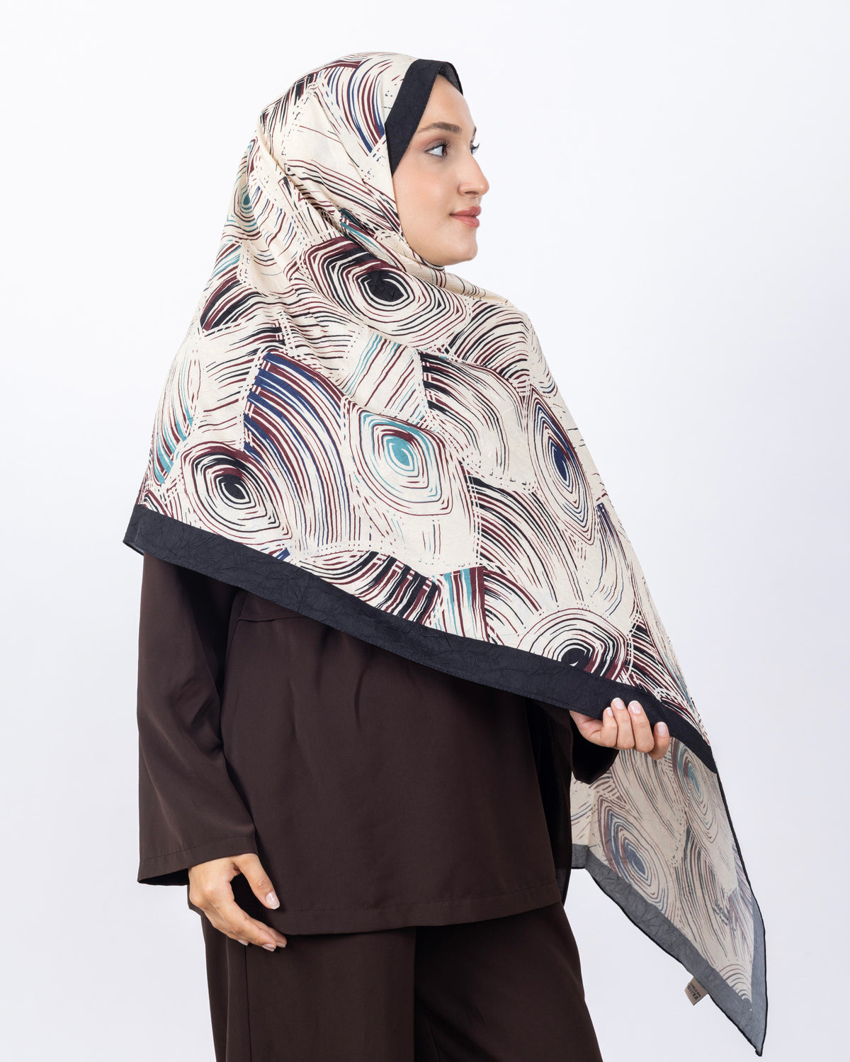 Mikro Bambu Kraş Şal D022 Siyah-Bej