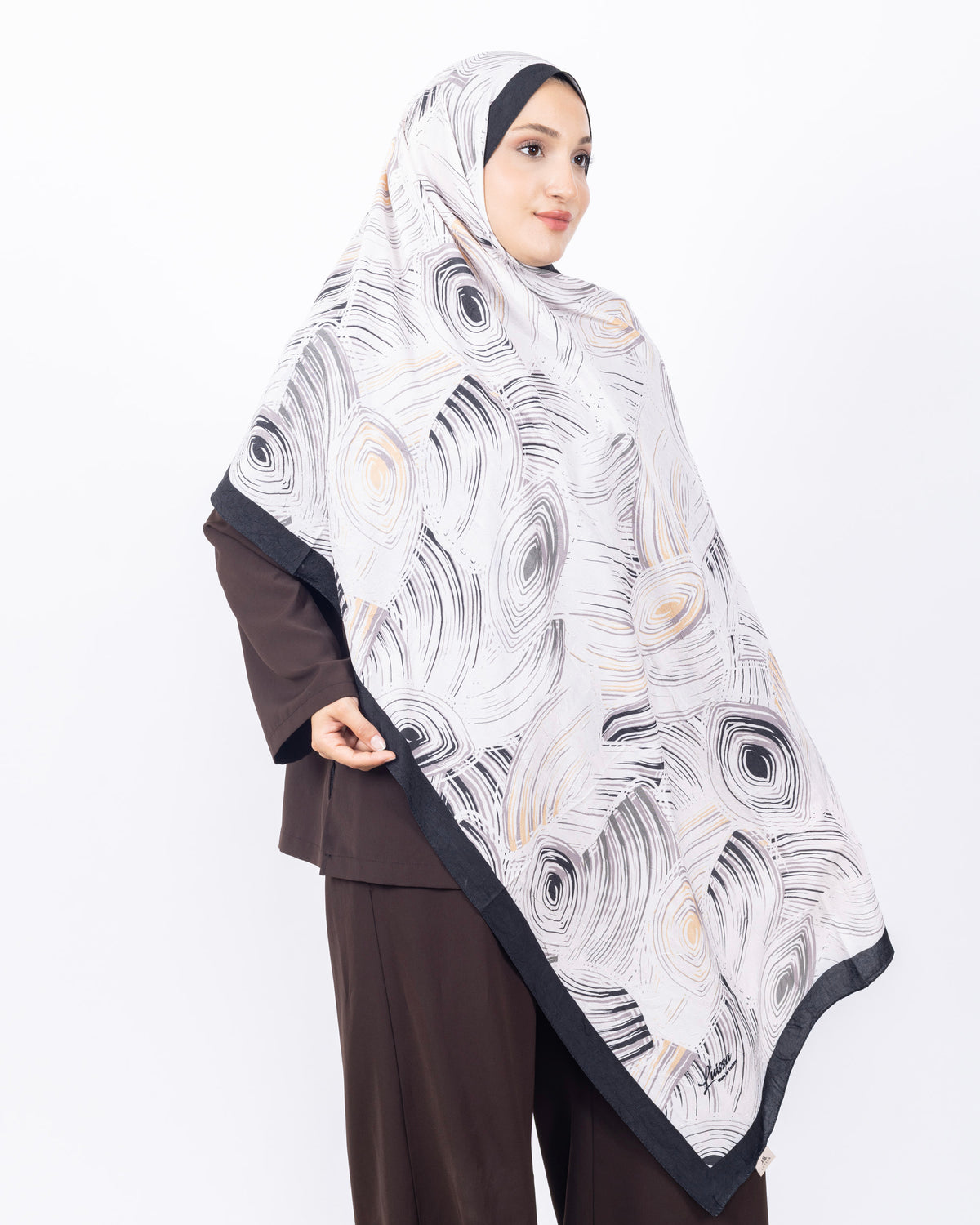 Mikro Bambu Kraş Şal D022 Siyah-Sarı