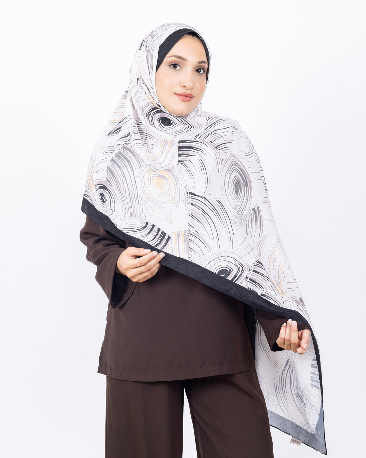 Mikro Bambu Kraş Şal D022 Siyah-Sarı