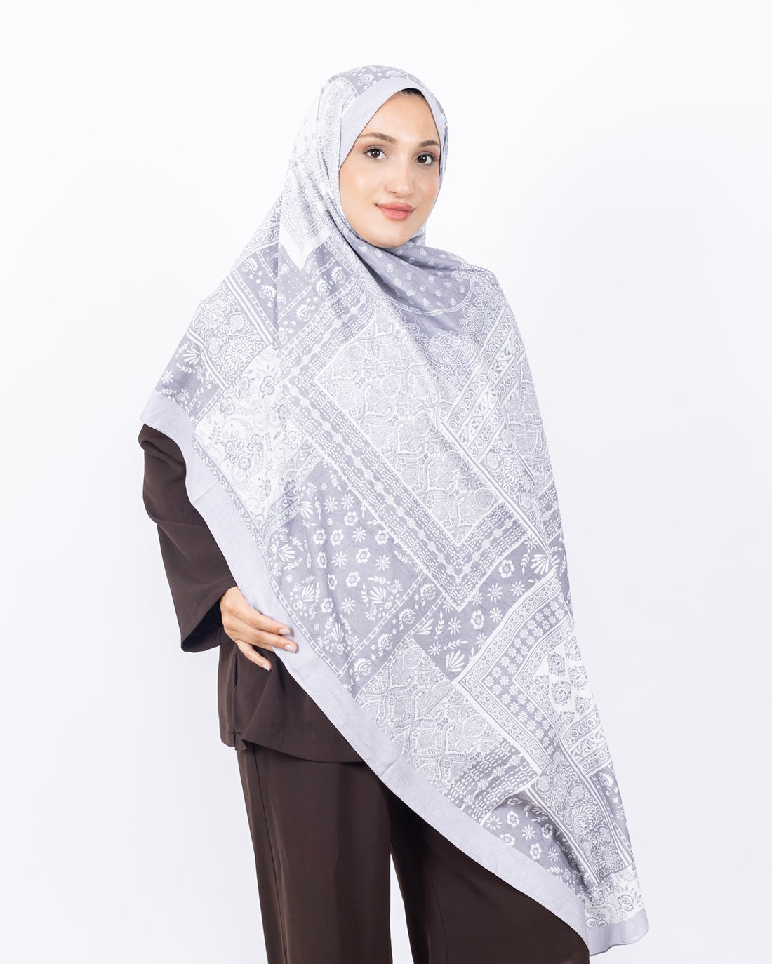 Mikro Bambu Kraş Şal D034 Gri