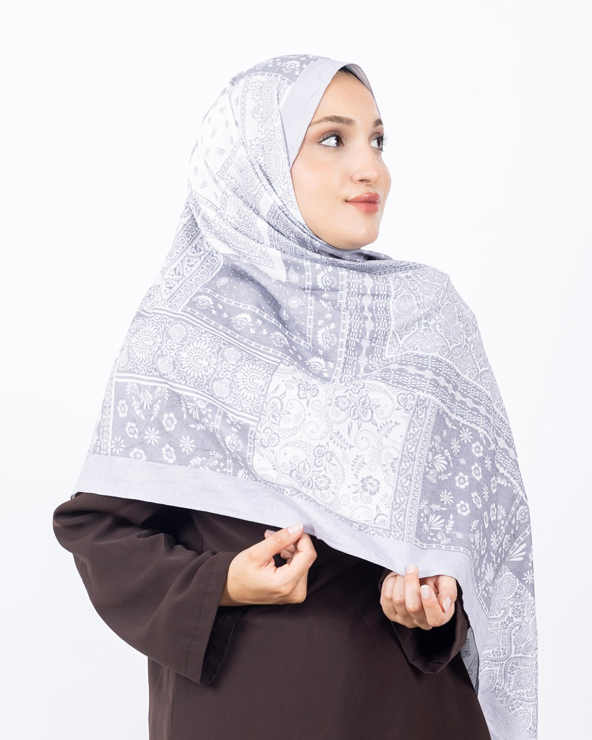 Mikro Bambu Kraş Şal D034 Gri