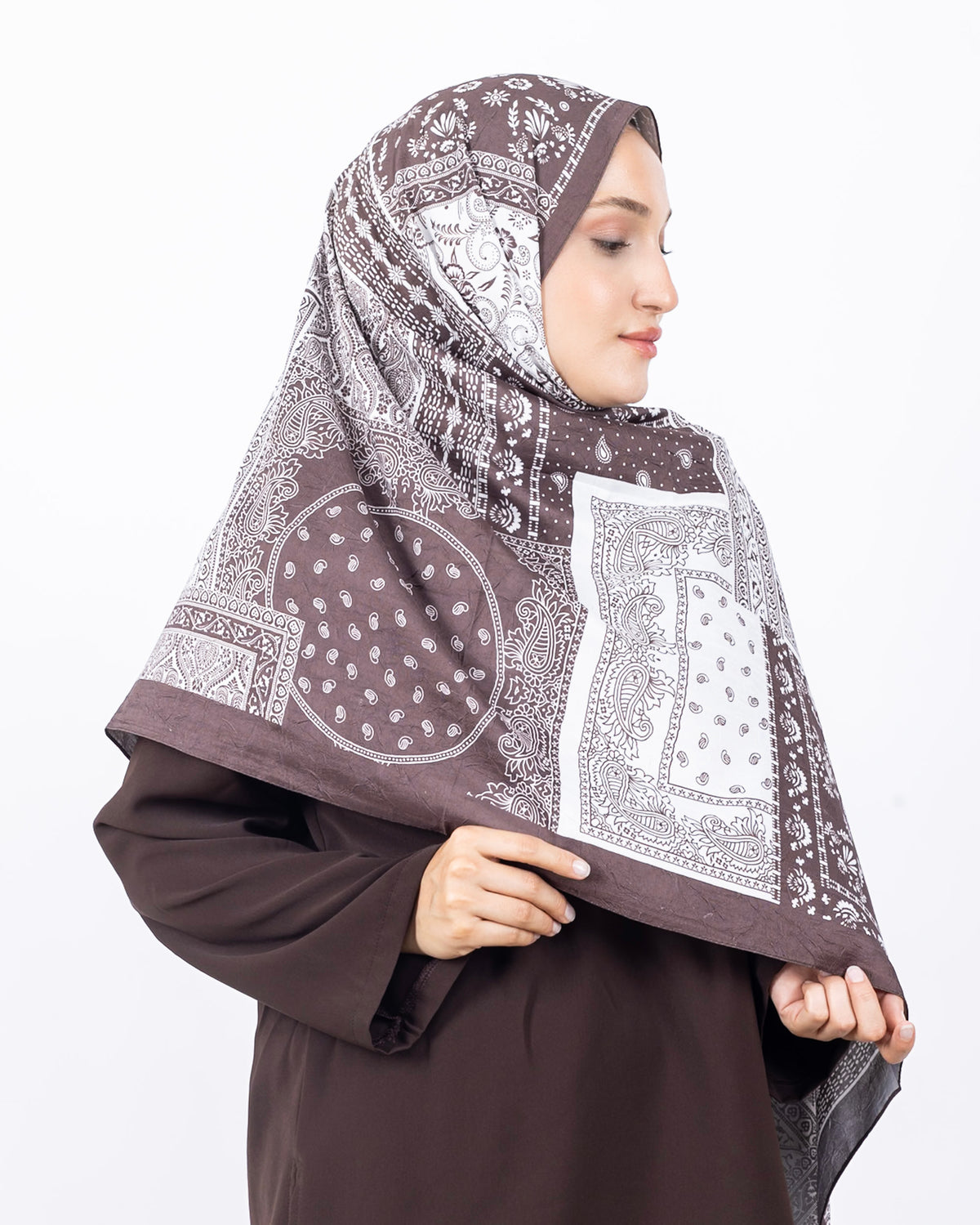 Mikro Bambu Kraş Şal D034 Kahverengi
