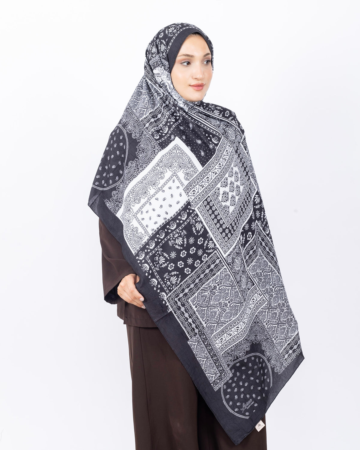Mikro Bambu Kraş Şal D034 Siyah