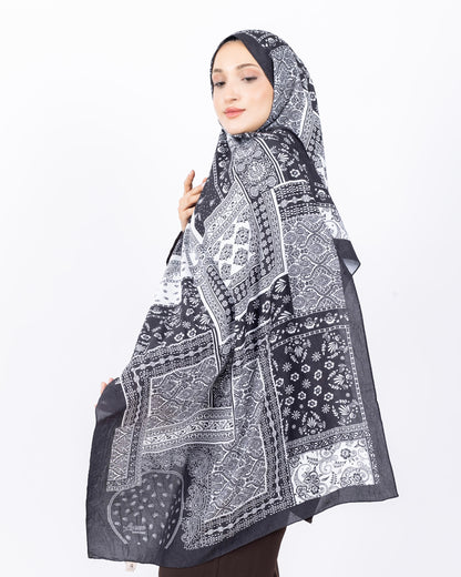 Mikro Bambu Kraş Şal D034 Siyah