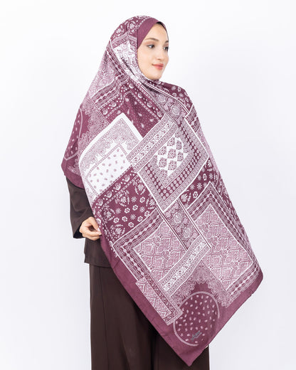 Mikro Bambu Kraş Şal D034 Bordo-Beyaz