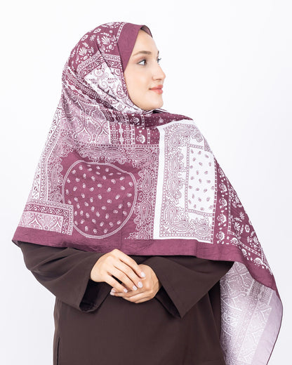 Mikro Bambu Kraş Şal D034 Bordo-Beyaz