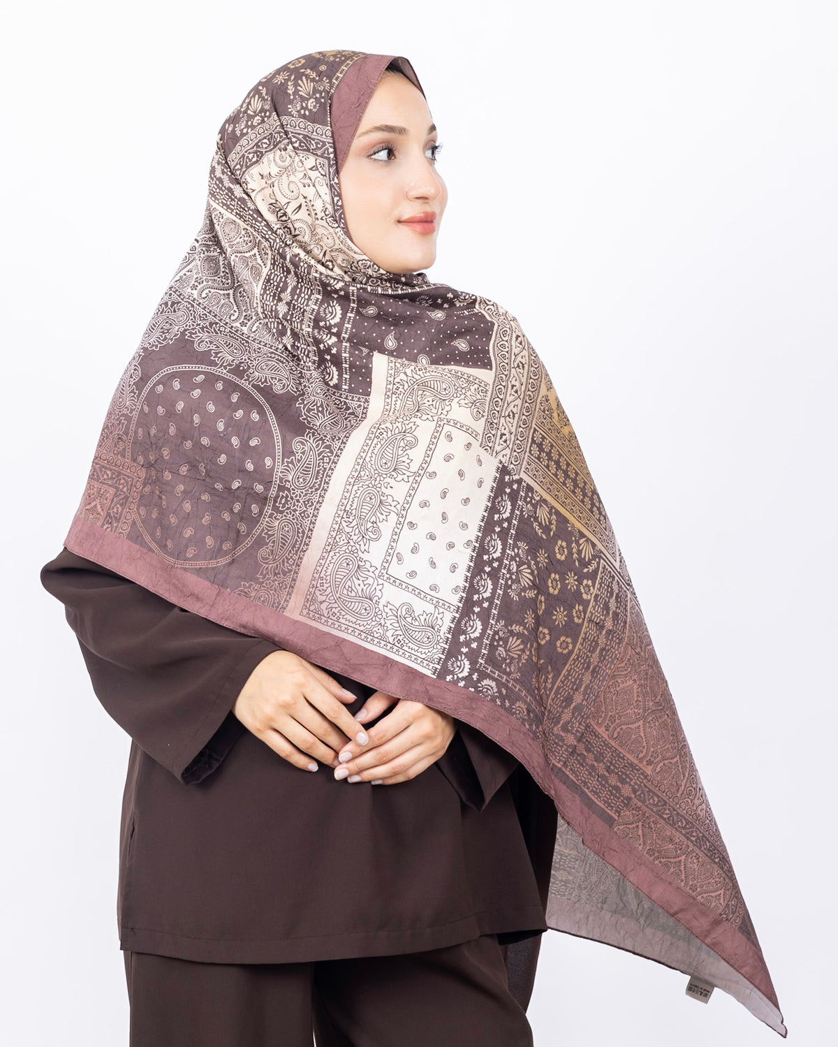 Mikro Bambu Kraş Şal D034 Sütlü Kahve