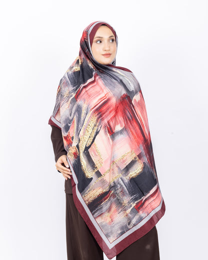 Mikro Bambu Kraş Şal D021 Bordo