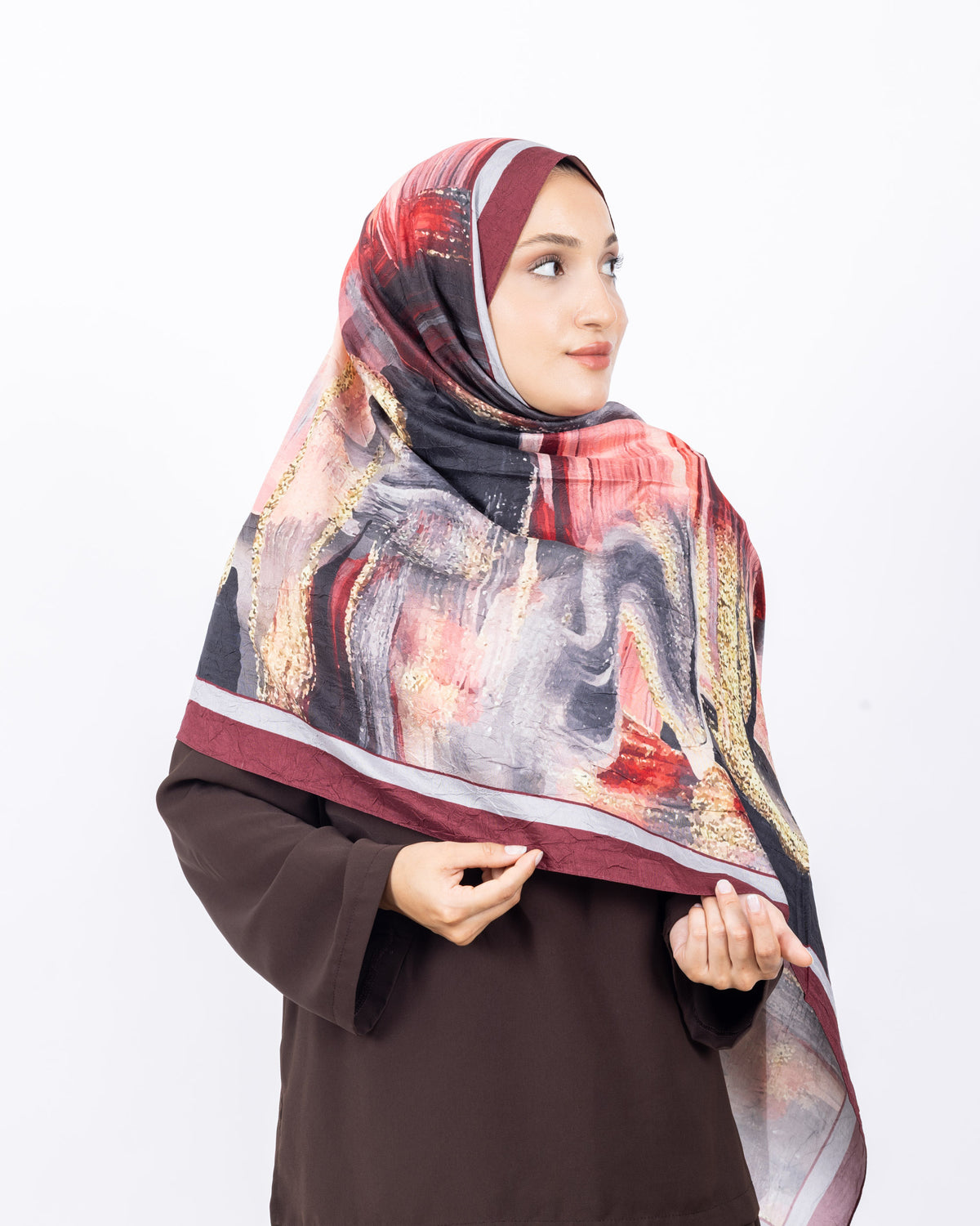 Mikro Bambu Kraş Şal D021 Bordo