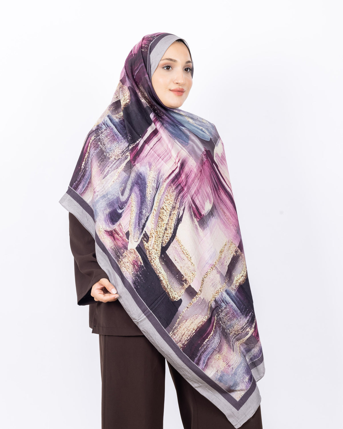 Mikro Bambu Kraş Şal D021 Vizon