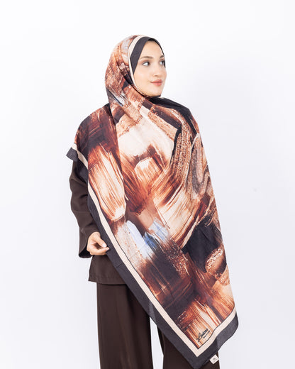 Mikro Bambu Kraş Şal D021 Siyah-Kahve