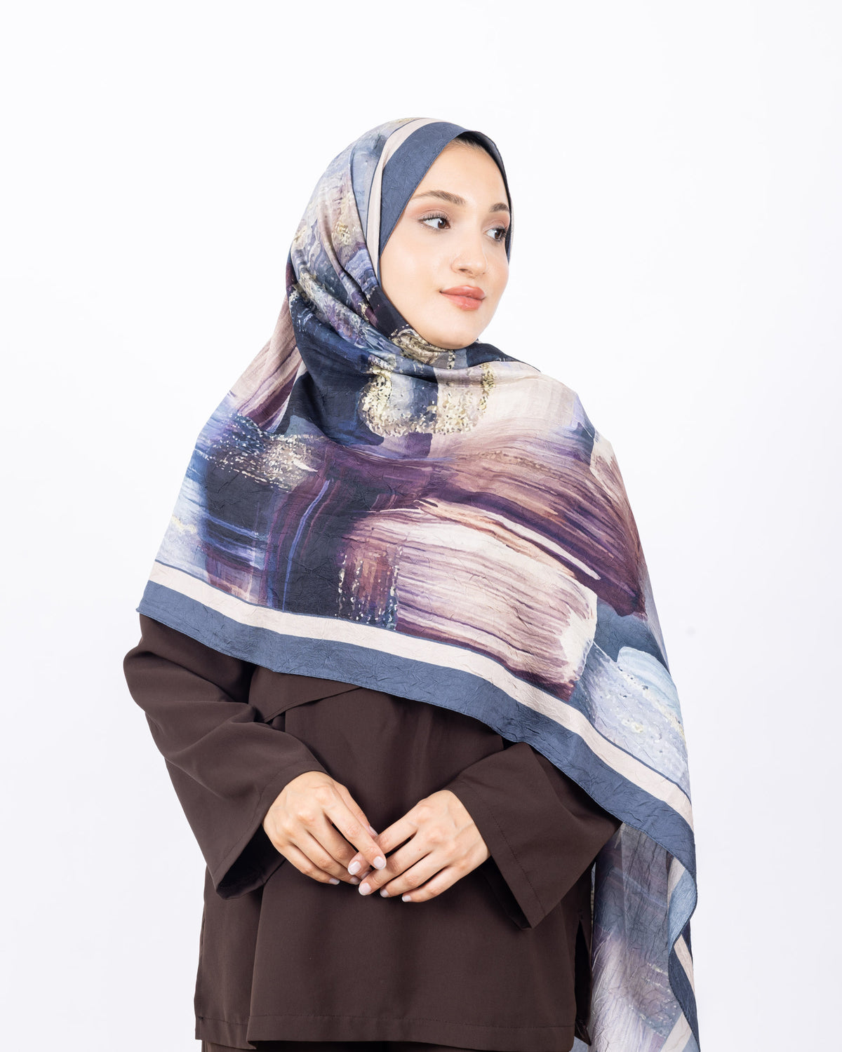 Mikro Bambu Kraş Şal D021 İndigo Mavi