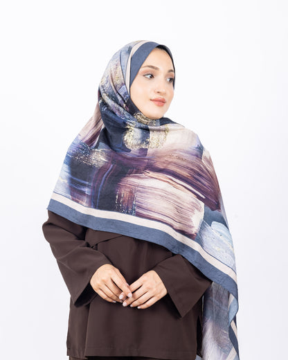 Mikro Bambu Kraş Şal D021 İndigo Mavi
