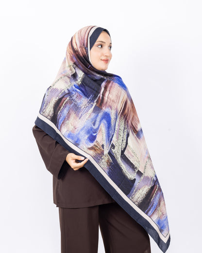 Mikro Bambu Kraş Şal D021 Lacivert