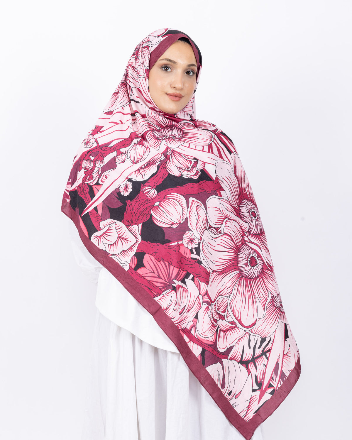 Mikro Bambu Kraş Şal D024 Bordo