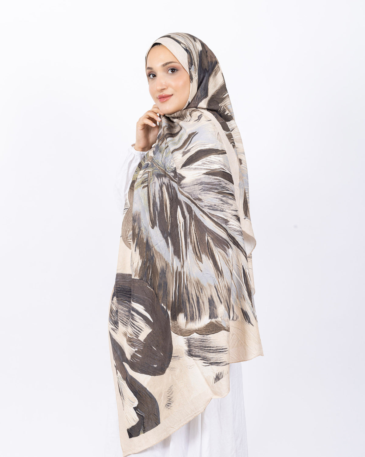 Mikro Bambu Kraş Şal D033 Taş Rengi