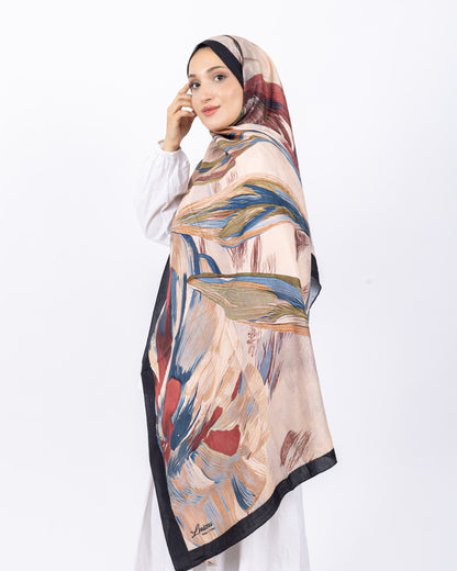 Mikro Bambu Kraş Şal D033 Siyah-Mavi