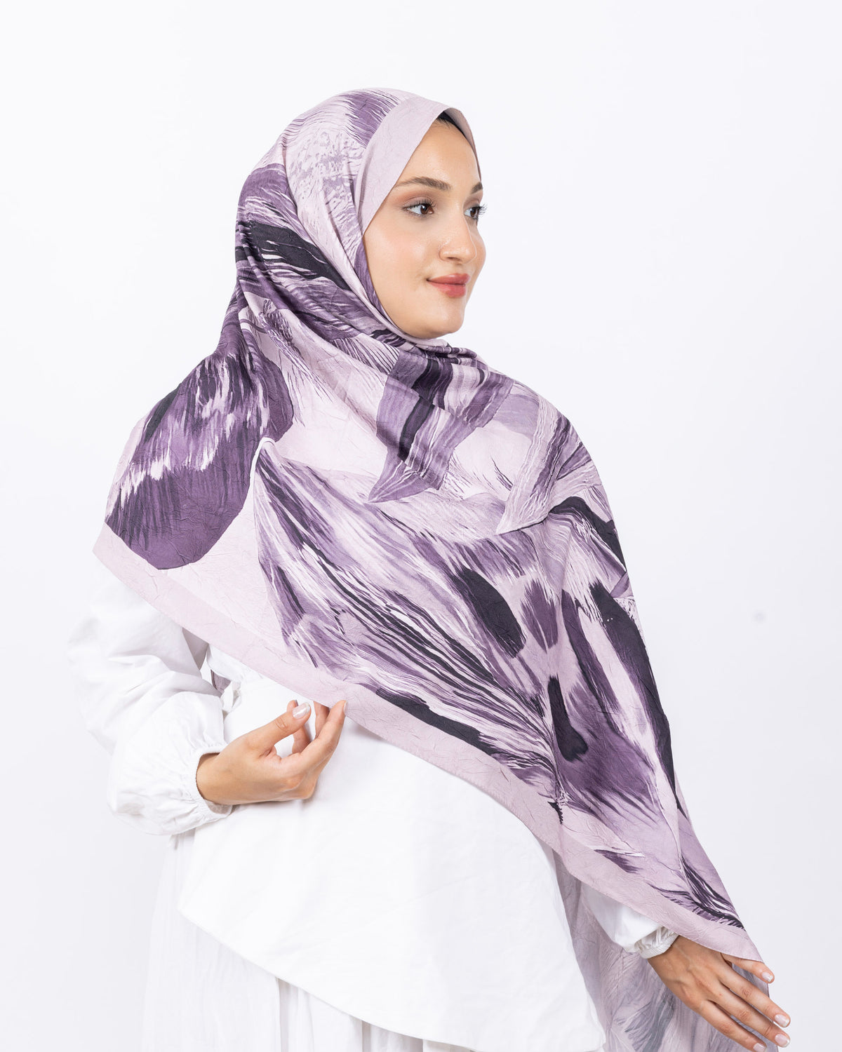 Mikro Bambu Kraş Şal D033 Lila-Mor