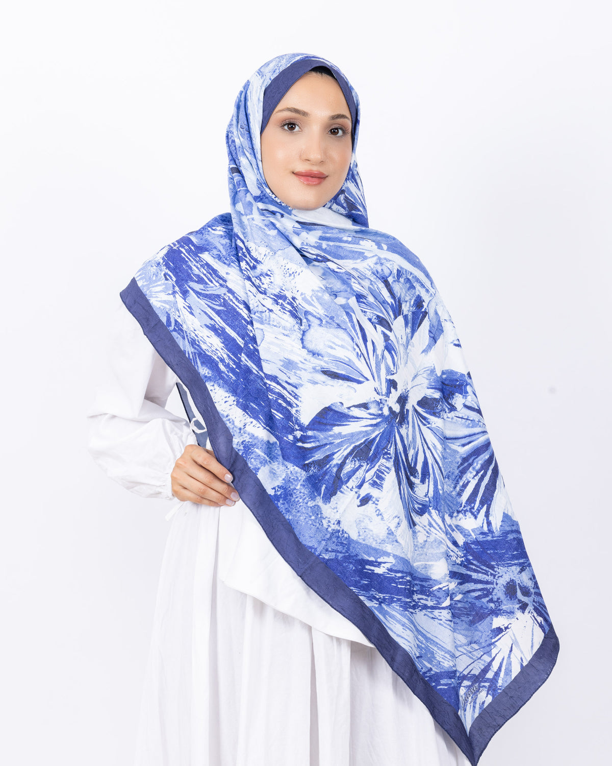 Mikro Bambu Kraş Şal D020 Lacivert