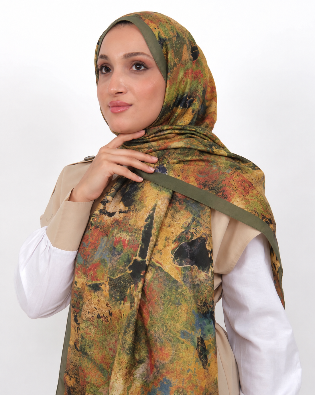 Soft Şal D064 Zeytin Yeşili