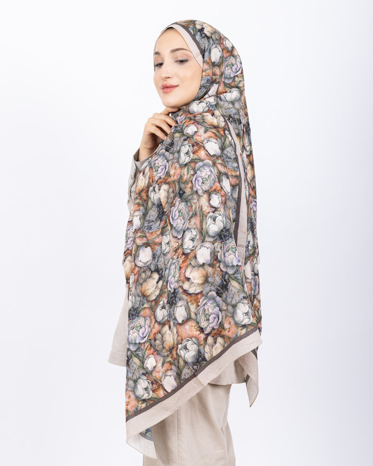 Soft Bambu Kraş Şal D036 Taş Rengi