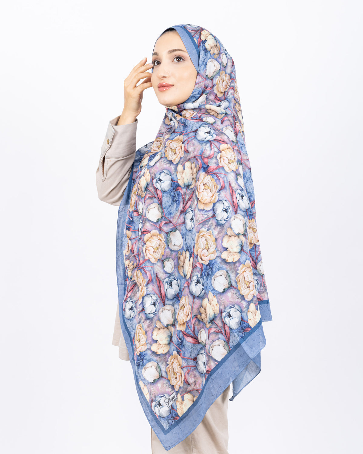Soft Bambu Kraş Şal D036 Mavi
