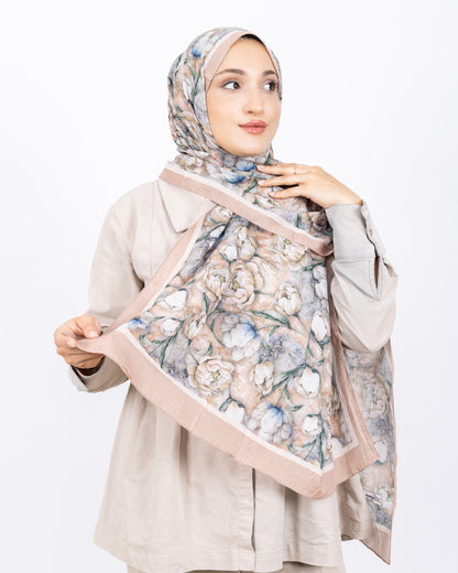 Soft Bambu Kraş Şal D036 Bej Rengi