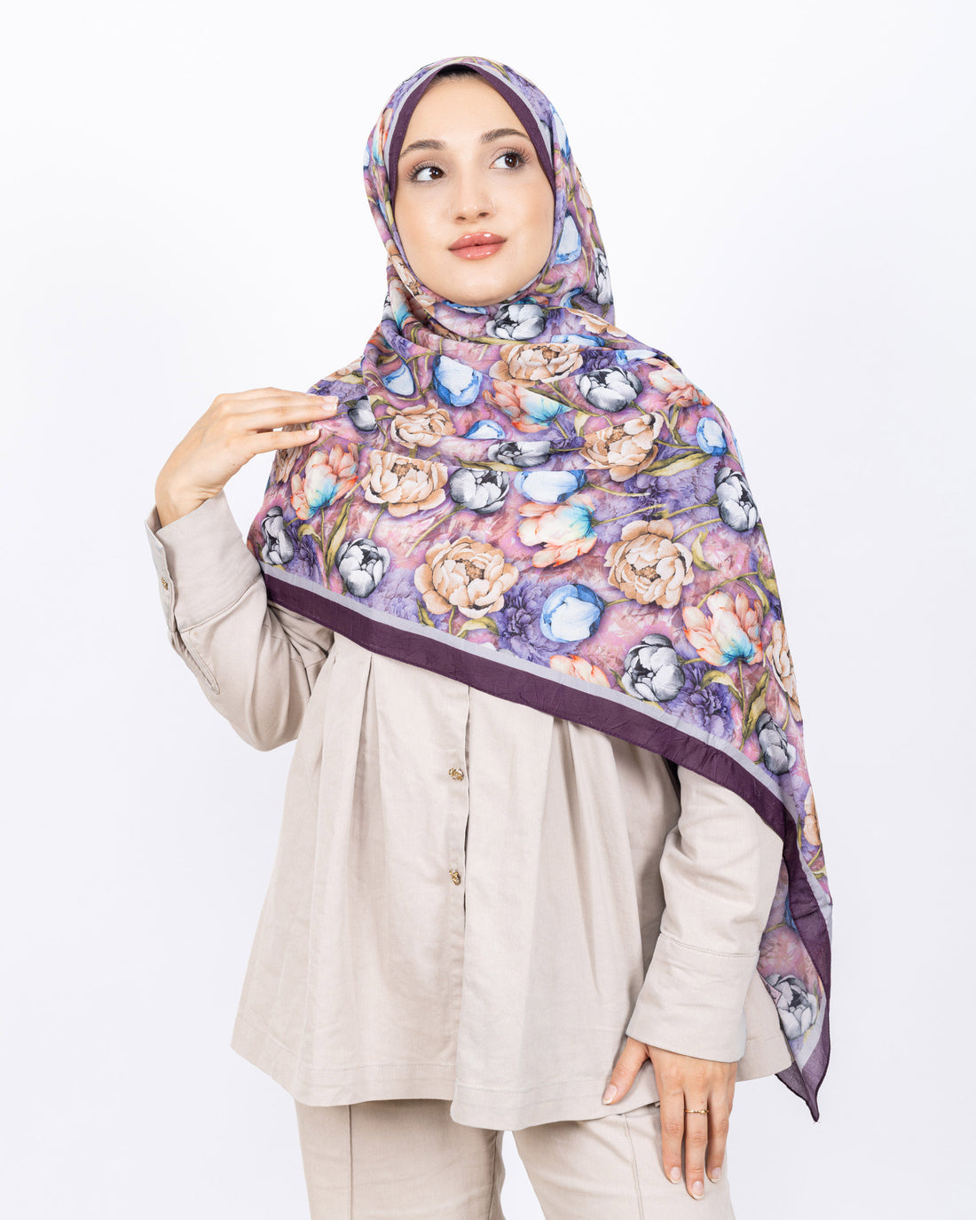 Soft Bambu Kraş Şal D036 Mürdüm