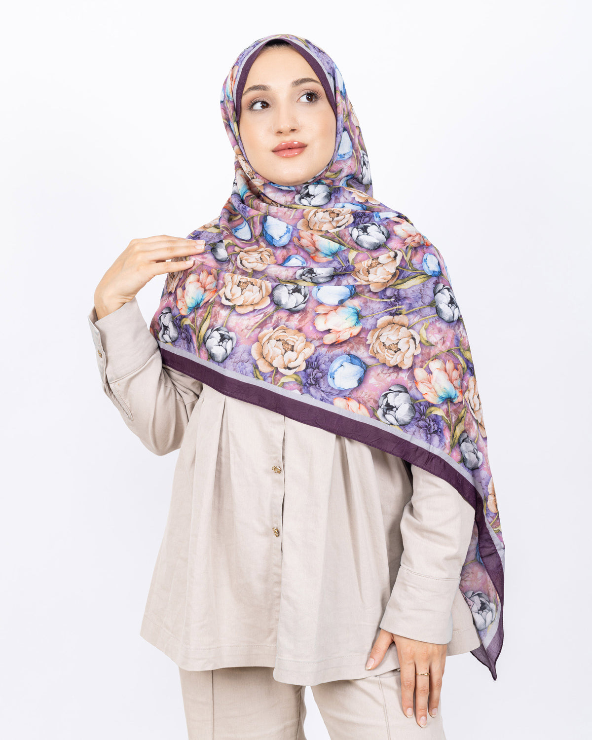 Soft Bambu Kraş Şal D036 Mürdüm